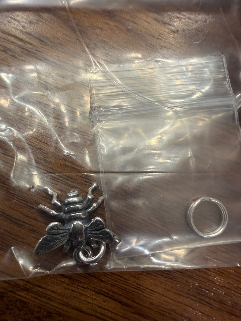 Sterling Silver Bee Charm Pendant with Jump Ring